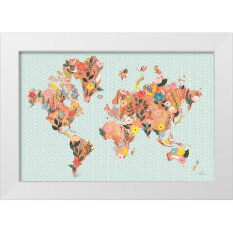 Wild Garden World White Modern Wood Framed Art Print by Marshall, Laura
