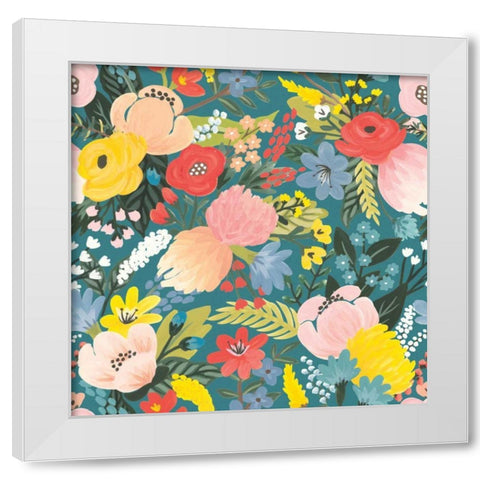 Wild Garden Pattern IA White Modern Wood Framed Art Print by Marshall, Laura