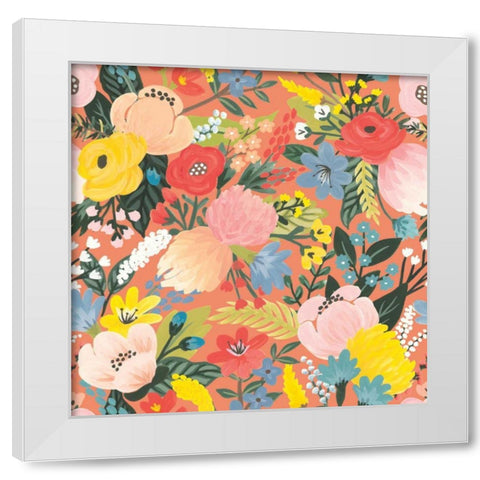 Wild Garden Pattern IB White Modern Wood Framed Art Print by Marshall, Laura