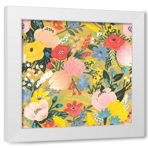 Wild Garden Pattern IC White Modern Wood Framed Art Print by Marshall, Laura