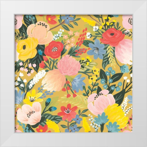 Wild Garden Pattern IC White Modern Wood Framed Art Print by Marshall, Laura