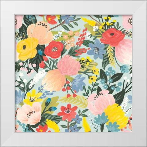 Wild Garden Pattern ID White Modern Wood Framed Art Print by Marshall, Laura