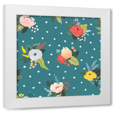 Wild Garden Pattern VA White Modern Wood Framed Art Print by Marshall, Laura