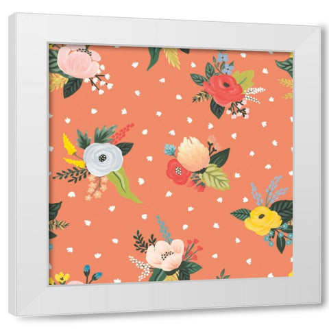 Wild Garden Pattern VB White Modern Wood Framed Art Print by Marshall, Laura