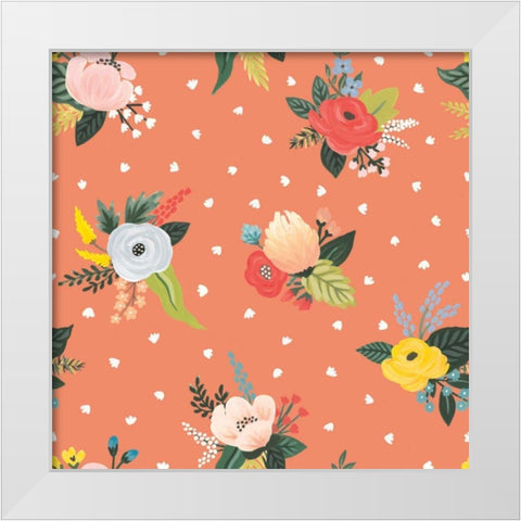Wild Garden Pattern VB White Modern Wood Framed Art Print by Marshall, Laura