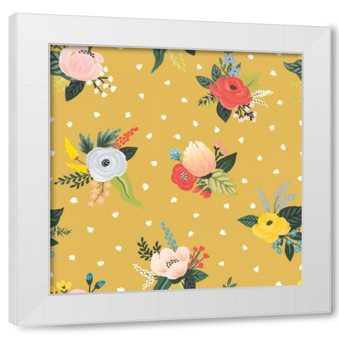 Wild Garden Pattern VC White Modern Wood Framed Art Print by Marshall, Laura