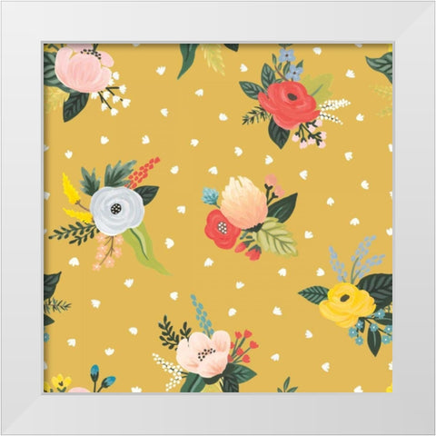 Wild Garden Pattern VC White Modern Wood Framed Art Print by Marshall, Laura