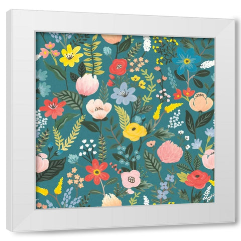 Wild Garden Pattern XIA White Modern Wood Framed Art Print by Marshall, Laura