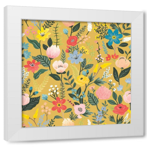 Wild Garden Pattern XIC White Modern Wood Framed Art Print by Marshall, Laura