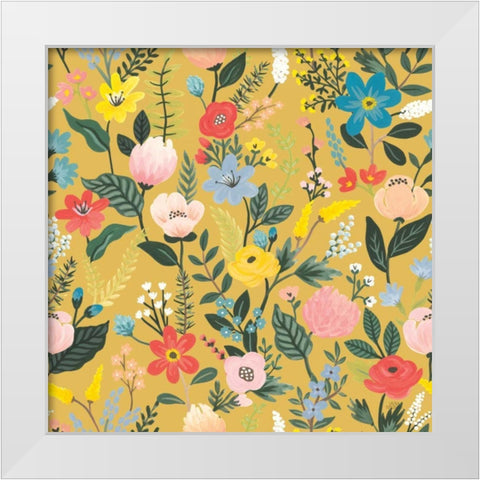 Wild Garden Pattern XIC White Modern Wood Framed Art Print by Marshall, Laura