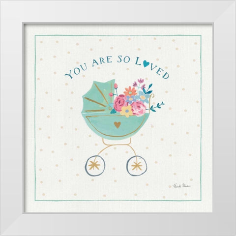 Happy Baby II White Modern Wood Framed Art Print by Zaman, Farida