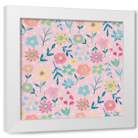 Happy Baby Pattern IB White Modern Wood Framed Art Print by Zaman, Farida