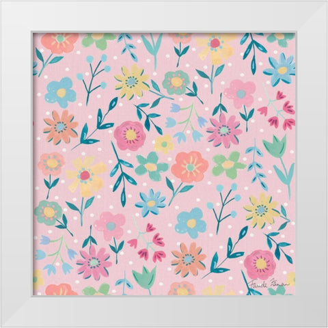 Happy Baby Pattern IB White Modern Wood Framed Art Print by Zaman, Farida