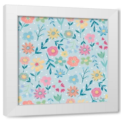 Happy Baby Pattern IC White Modern Wood Framed Art Print by Zaman, Farida