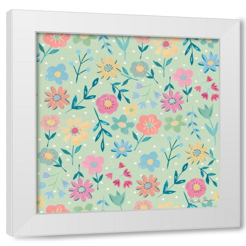 Happy Baby Pattern ID White Modern Wood Framed Art Print by Zaman, Farida
