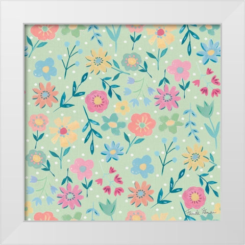 Happy Baby Pattern ID White Modern Wood Framed Art Print by Zaman, Farida