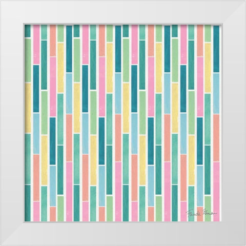 Happy Baby Pattern III White Modern Wood Framed Art Print by Zaman, Farida