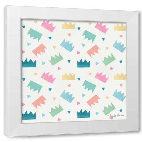 Happy Baby Pattern IV White Modern Wood Framed Art Print by Zaman, Farida