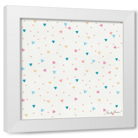 Happy Baby Pattern VA White Modern Wood Framed Art Print by Zaman, Farida