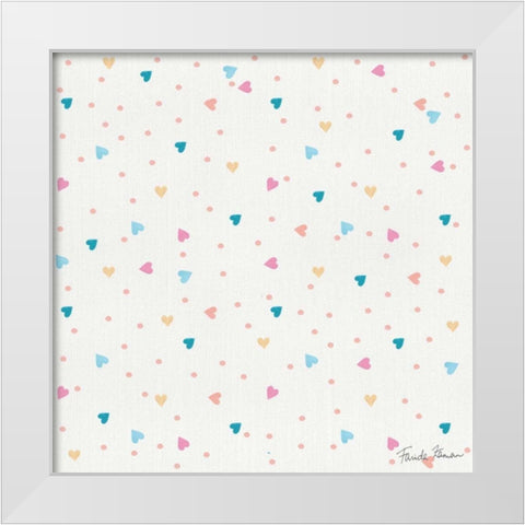 Happy Baby Pattern VA White Modern Wood Framed Art Print by Zaman, Farida