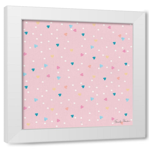 Happy Baby Pattern VB White Modern Wood Framed Art Print by Zaman, Farida