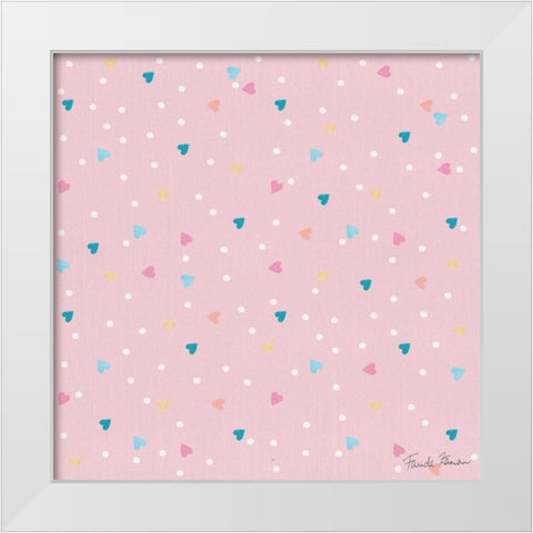 Happy Baby Pattern VB White Modern Wood Framed Art Print by Zaman, Farida