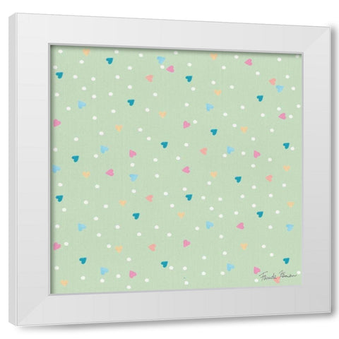 Happy Baby Pattern VD White Modern Wood Framed Art Print by Zaman, Farida