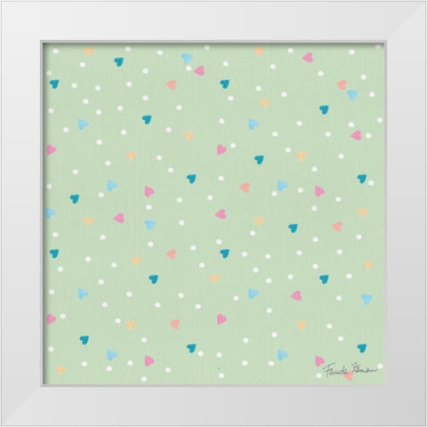Happy Baby Pattern VD White Modern Wood Framed Art Print by Zaman, Farida