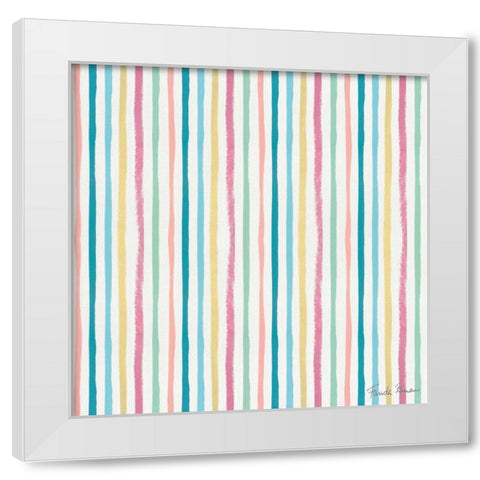 Happy Baby Pattern VIIIA White Modern Wood Framed Art Print by Zaman, Farida
