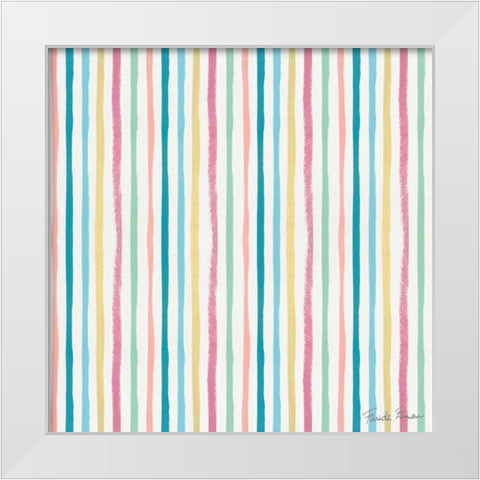 Happy Baby Pattern VIIIA White Modern Wood Framed Art Print by Zaman, Farida