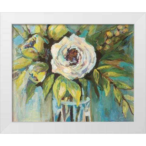 Aqua Solo White Modern Wood Framed Art Print by Vertentes, Jeanette