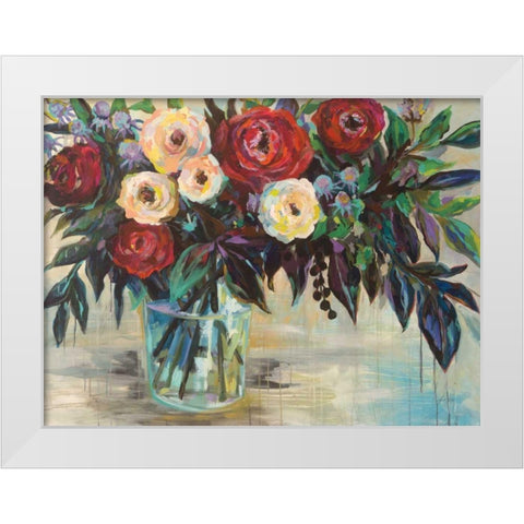 Winter Floral White Modern Wood Framed Art Print by Vertentes, Jeanette