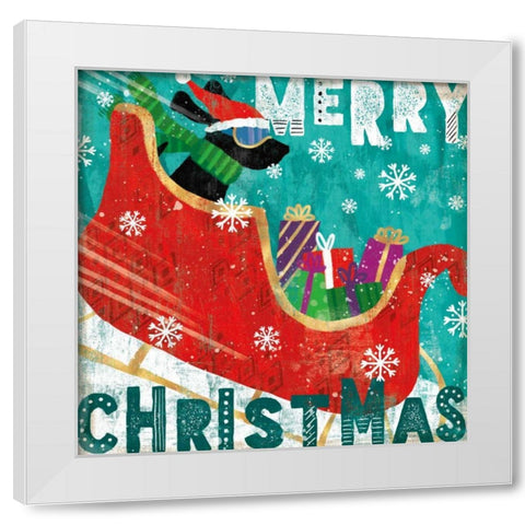 Merry Making III White Modern Wood Framed Art Print by Charron, Veronique