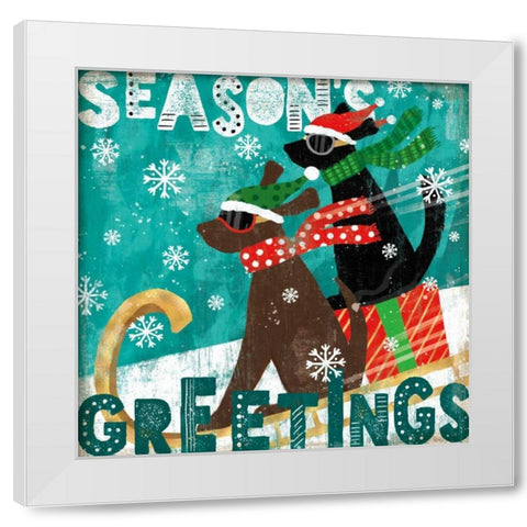 Merry Making IV White Modern Wood Framed Art Print by Charron, Veronique