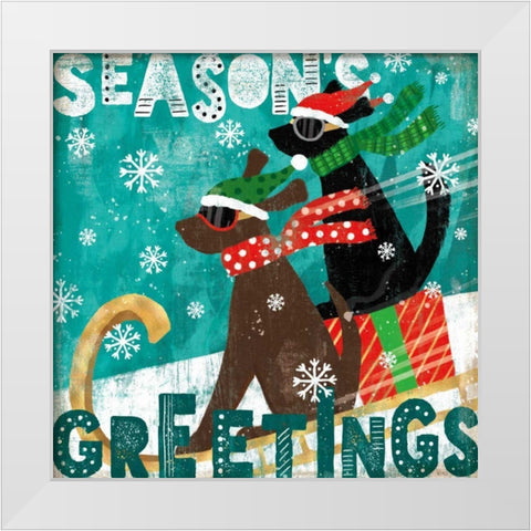 Merry Making IV White Modern Wood Framed Art Print by Charron, Veronique