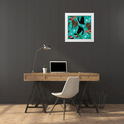 Merry Making Pattern IB White Modern Wood Framed Art Print by Charron, Veronique