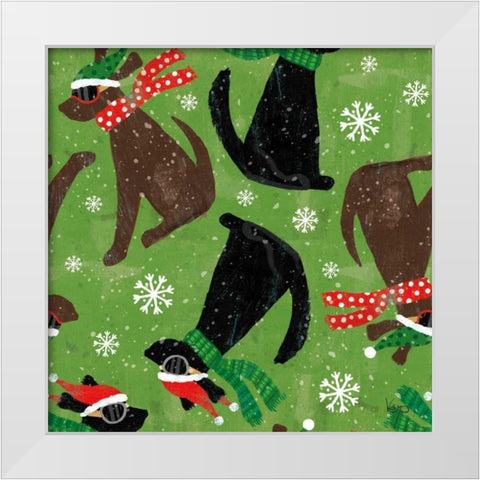 Merry Making Pattern IC White Modern Wood Framed Art Print by Charron, Veronique