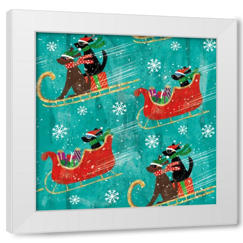 Merry Making Pattern IIB White Modern Wood Framed Art Print by Charron, Veronique