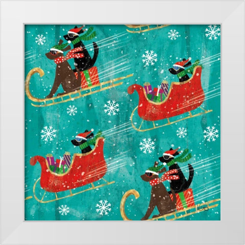 Merry Making Pattern IIB White Modern Wood Framed Art Print by Charron, Veronique