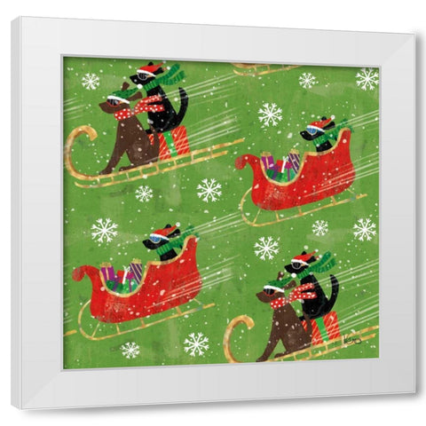 Merry Making Pattern IIC White Modern Wood Framed Art Print by Charron, Veronique