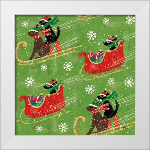 Merry Making Pattern IIC White Modern Wood Framed Art Print by Charron, Veronique