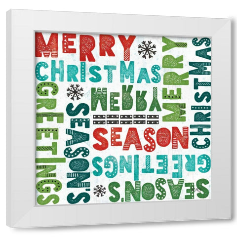 Merry Making Pattern VA White Modern Wood Framed Art Print by Charron, Veronique