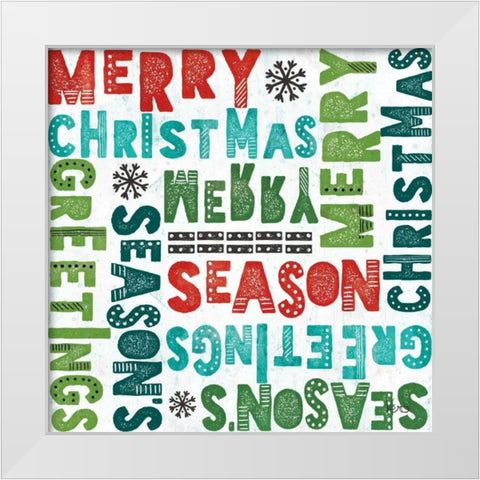 Merry Making Pattern VA White Modern Wood Framed Art Print by Charron, Veronique