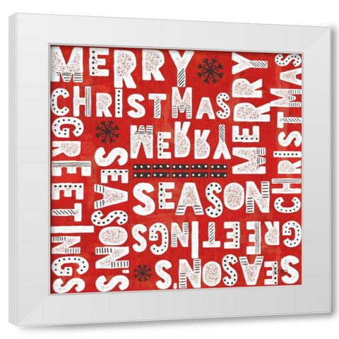 Merry Making Pattern VC White Modern Wood Framed Art Print by Charron, Veronique