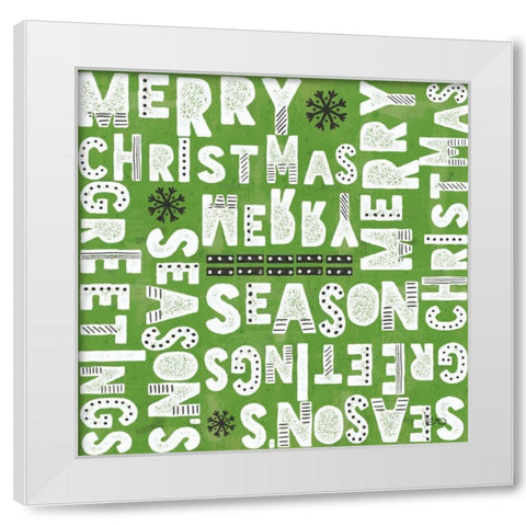 Merry Making Pattern VD White Modern Wood Framed Art Print by Charron, Veronique