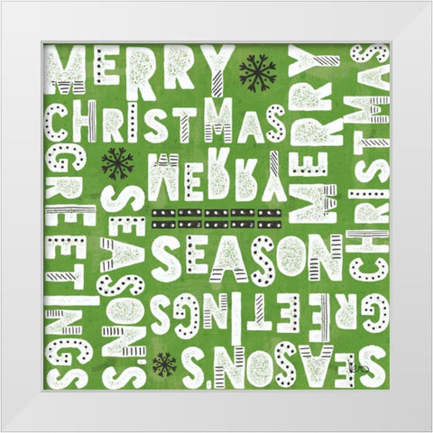 Merry Making Pattern VD White Modern Wood Framed Art Print by Charron, Veronique