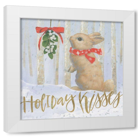 Christmas Critters Bright IV White Modern Wood Framed Art Print by Adams, Emily