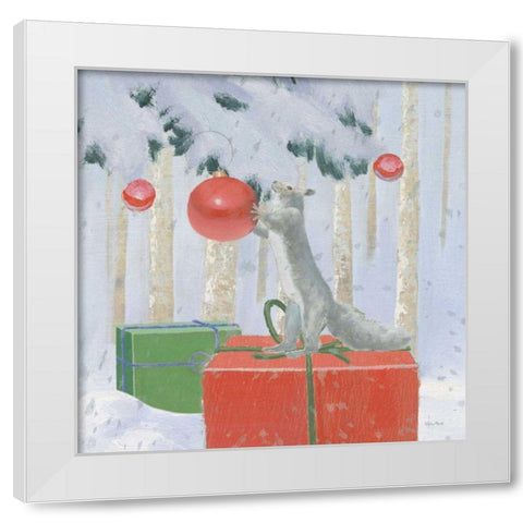 Christmas Critters Bright VII White Modern Wood Framed Art Print by Adams, Emily