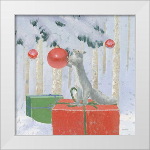 Christmas Critters Bright VII White Modern Wood Framed Art Print by Adams, Emily