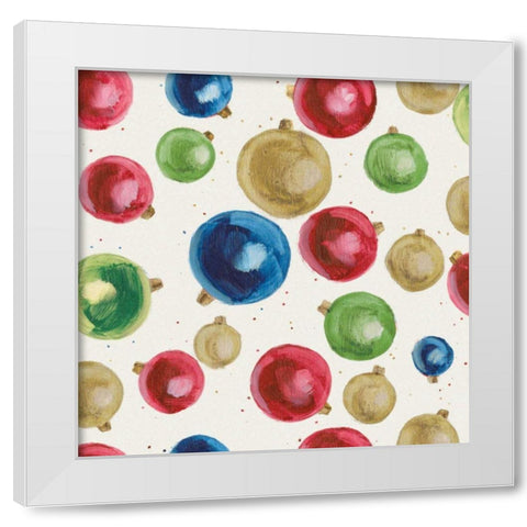 Christmas Critters Bright Pattern IIB White Modern Wood Framed Art Print by Adams, Emily